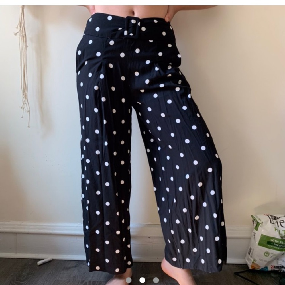NWT black polka dot flare pants urban outfitters
